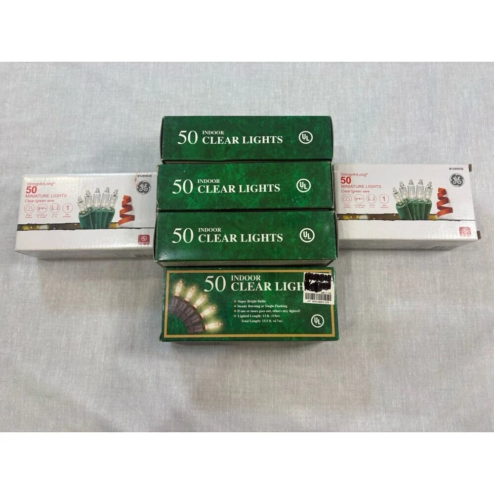 Clear White String Lighting Assorted Brands LOT 6 Boxes Of 50